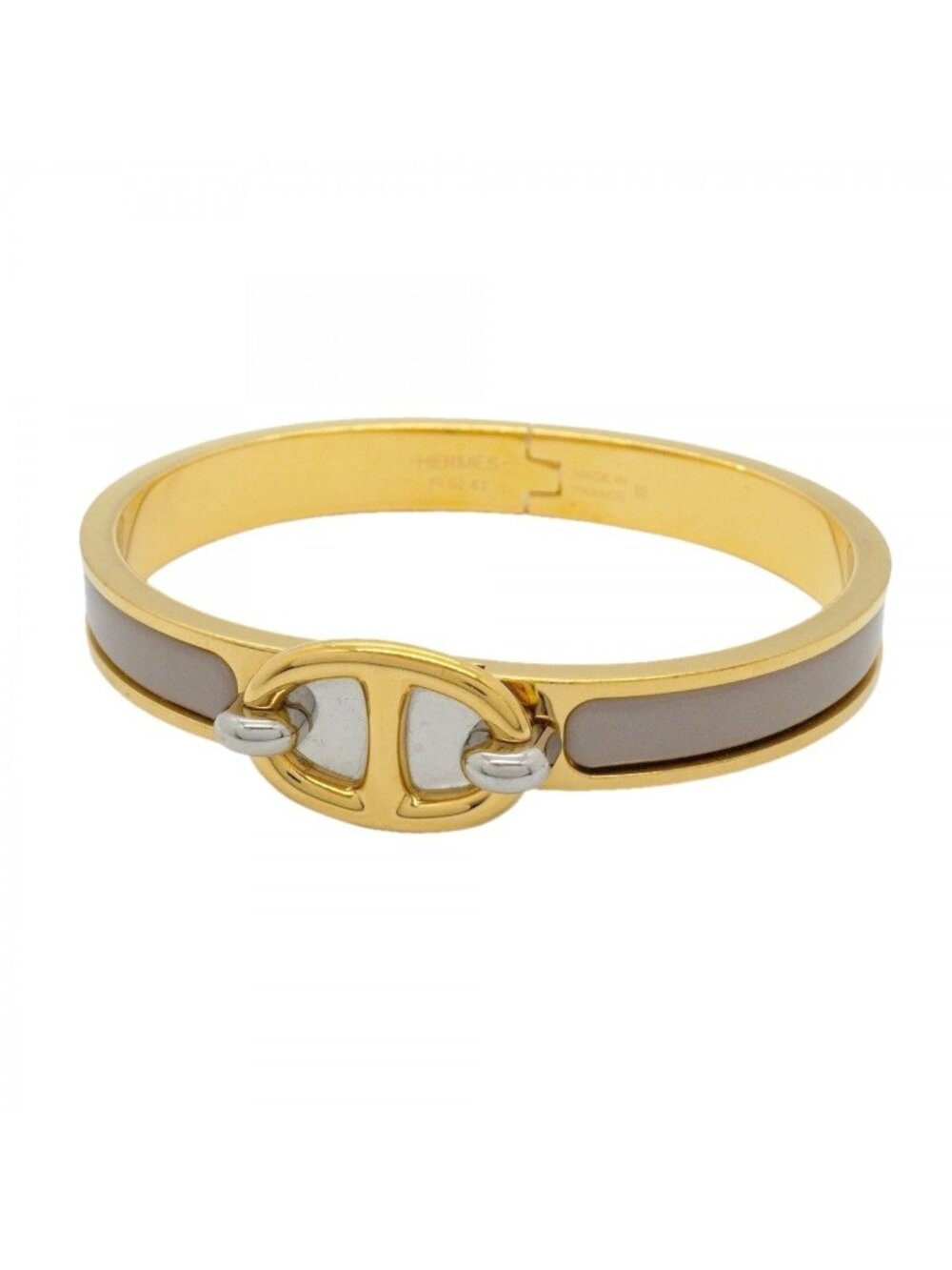 Hermes Bangle Chaine D'ancre Mini Click Gold Plated Gray Bracelet